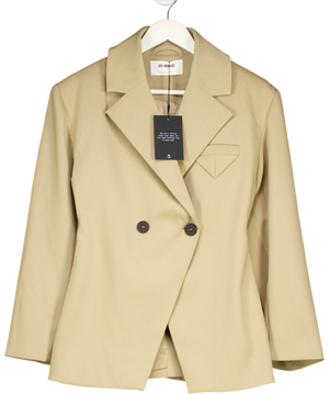 4th & Reckless Beige Reese Camel Cinched Waist Tailored Blazer UK 8