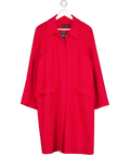 PURIFICACION Red Double Faced Wool Blend Coat Fr38 UK 10