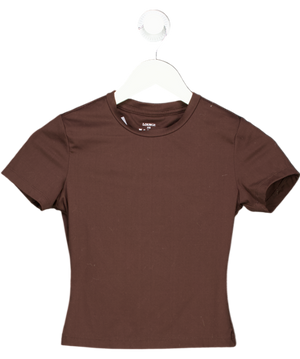 Lounge Brown Waffle Baby Tee UK XS