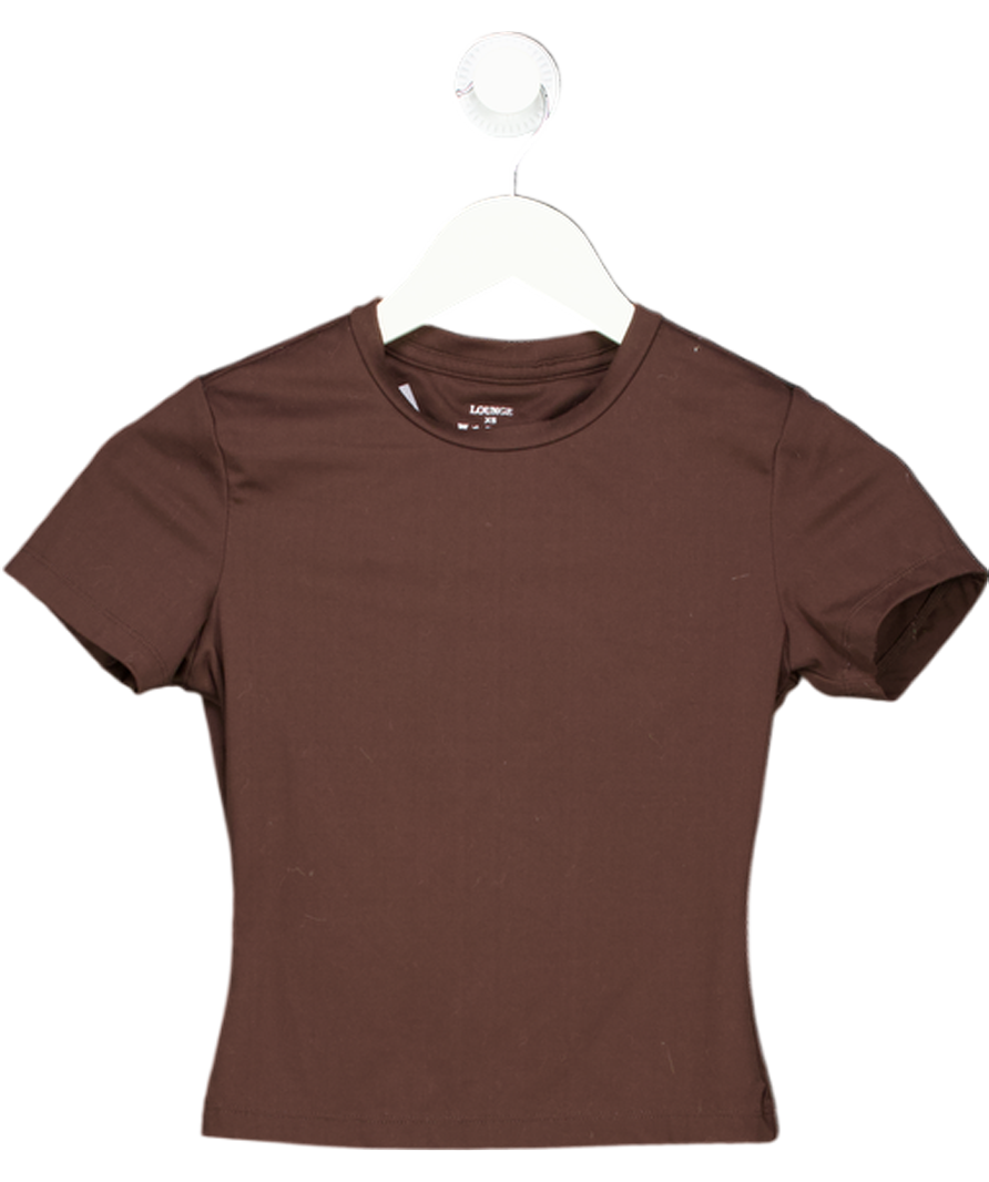 Lounge Brown Waffle Baby Tee UK XS