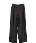 COS Black Relaxed Linen-blend Wide-leg Trousers UK 6