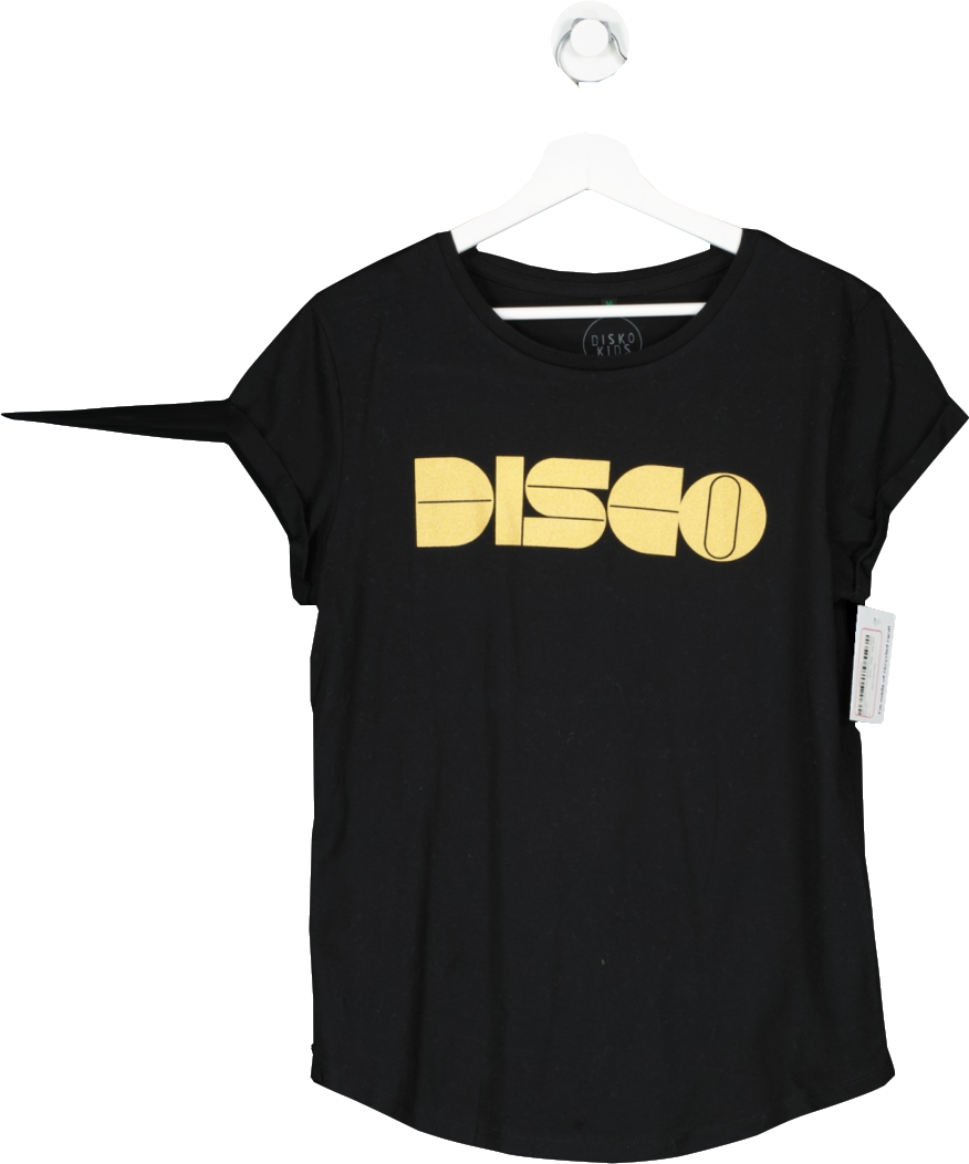 Disko Kids Black Disco Print T Shirt UK M