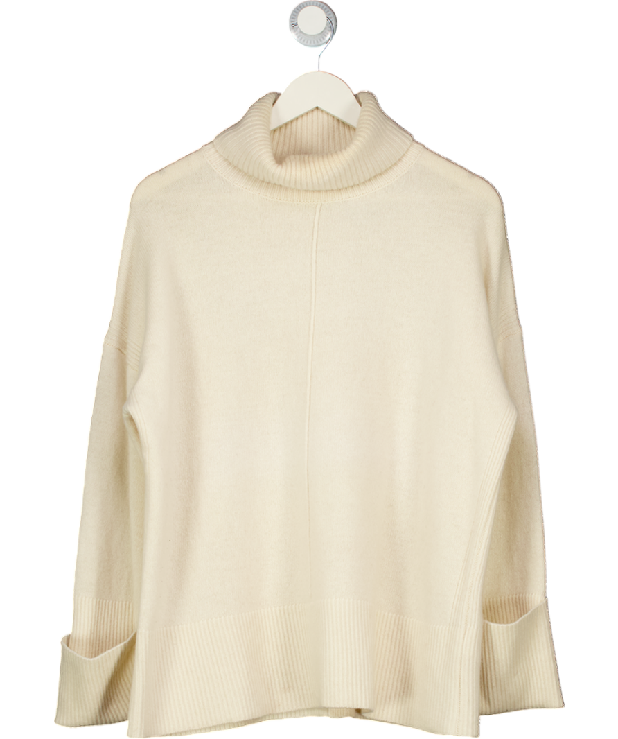 REISS Cream Sarah Casual Wool-cashmere Roll Neck Jumper  UK S