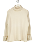 REISS Cream Sarah Casual Wool-cashmere Roll Neck Jumper  UK S