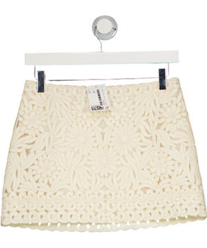 H&M Cream Floral Mini Skirt UK 6