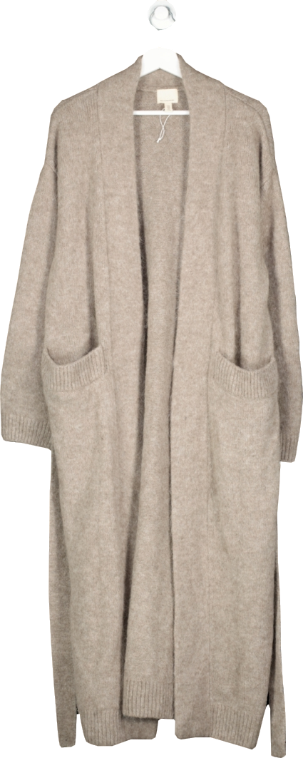 H&M Brown Oversized Wool Alpaca Blend Cardigan UK M