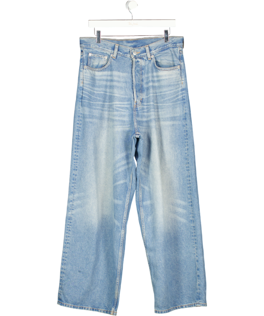 Weekday Blue Astro Mid Rise Loose Baggy Jeans W30