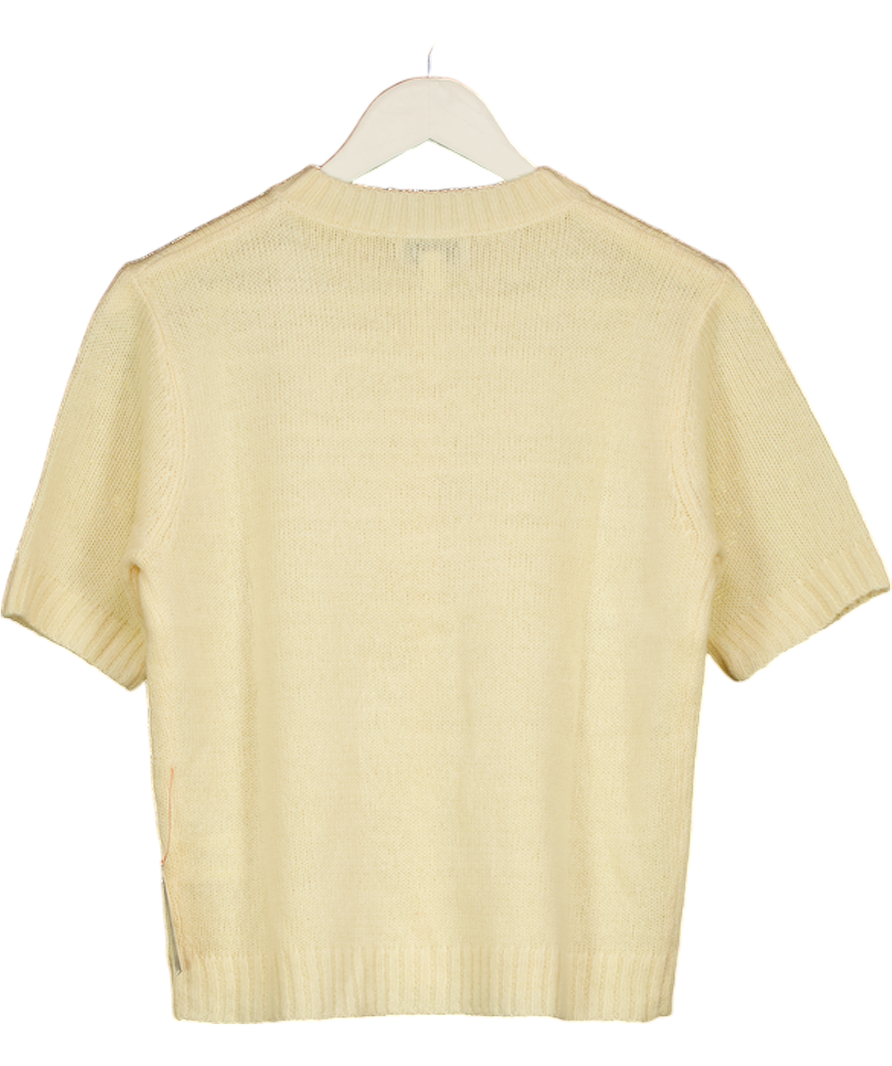 PRETTY LAVISH Shilou Button Up Knit Top - Butter Yellow UK S