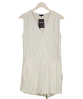 BARDOT White 100% Viscose Wrap Front Playsuit UK 12