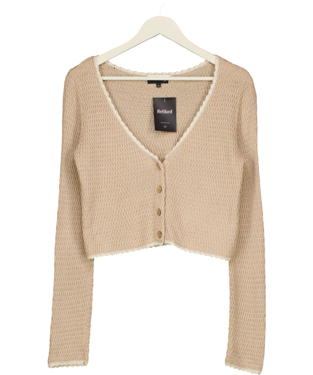 Majorelle Devani Crochet Cardigan In Sand Beige UK XS