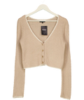 Majorelle Devani Crochet Cardigan In Sand Beige UK XS