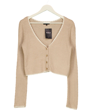 Majorelle Devani Crochet Cardigan In Sand Beige UK XS