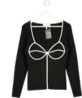 MARA HOFFMAN Black Naida Ribbed Stretch Organic Cotton-blend Sweater UK XXXL