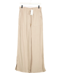 Lipsy Beige Camel Linen Wide Leg Trousers UK 10
