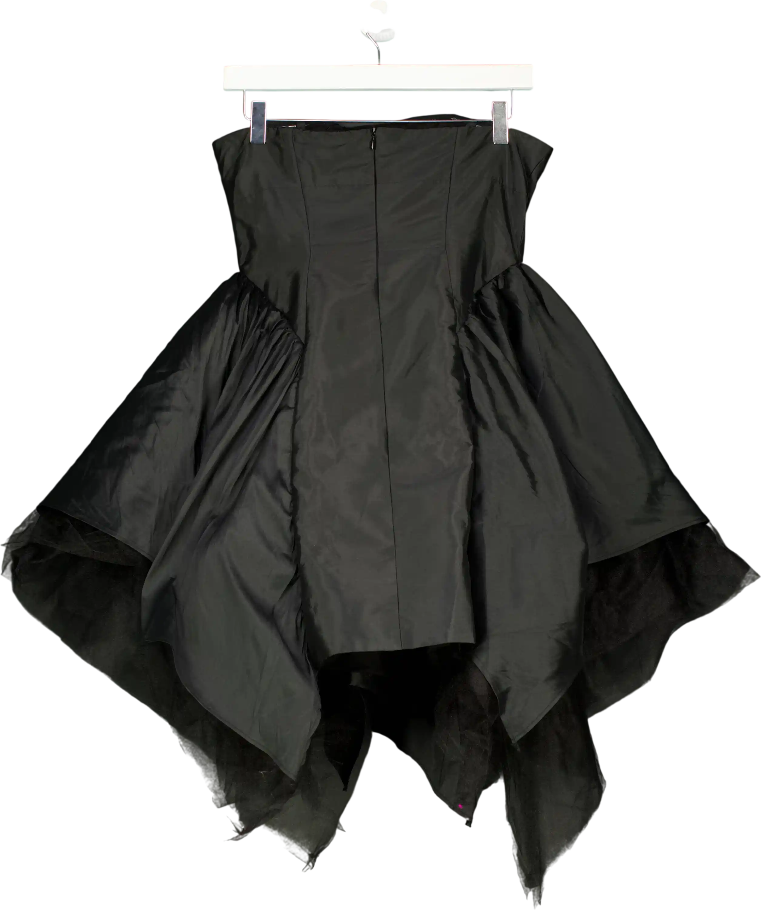 KAREN MILLEN Black Taffeta And Tulle Bandeau Mini Dress UK 8