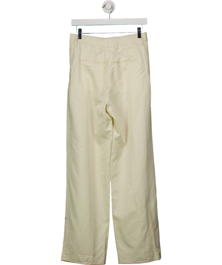 Filippa K Cream Pleated Pinstripe Trousers UK 8