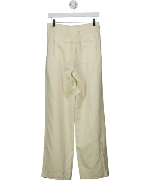 Filippa K Cream Pleated Pinstripe Trousers UK 8