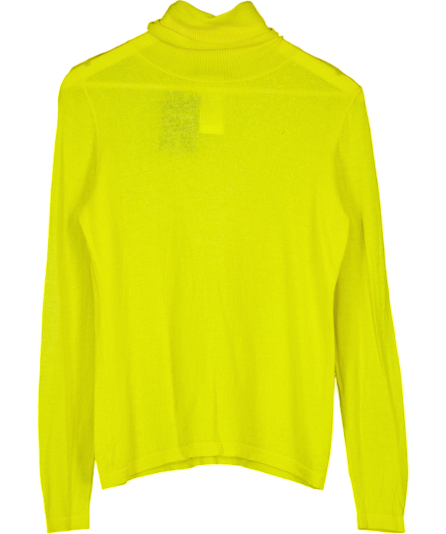 Mariana Rinald Yellow Ribbed Turtleneck Long Sleeve Stretch UK S
