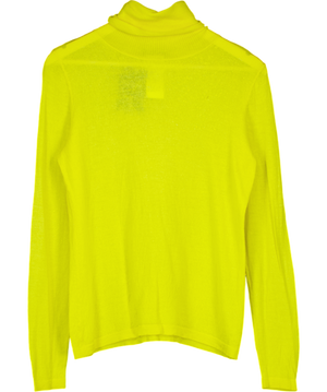 Mariana Rinald Yellow Ribbed Turtleneck Long Sleeve Stretch UK S