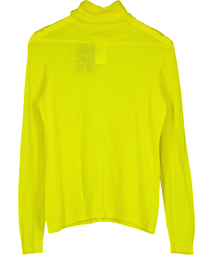 Mariana Rinald Yellow Ribbed Turtleneck Long Sleeve Stretch UK S