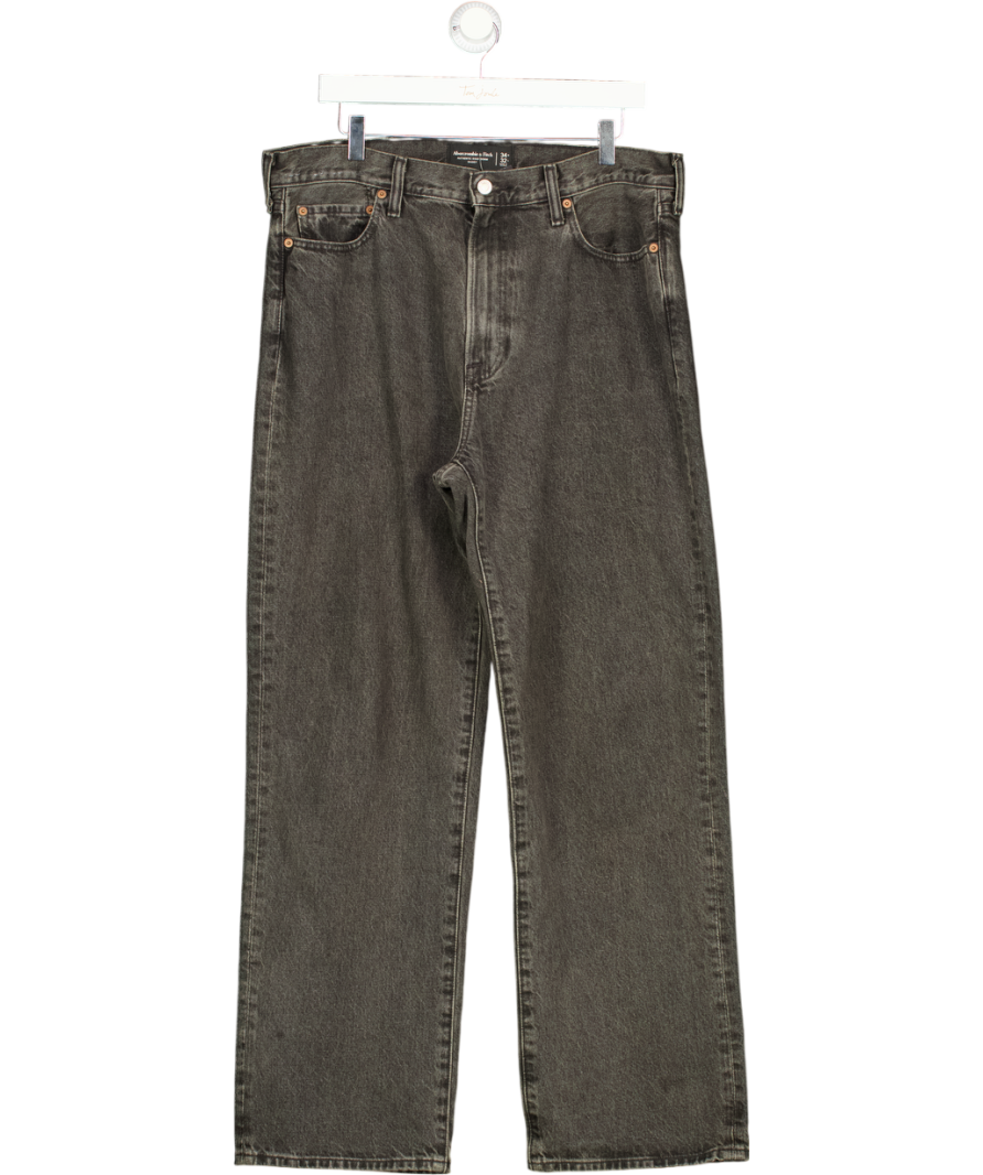 Abercrombie & Fitch Black Rigid Denim Baggy Jean W34