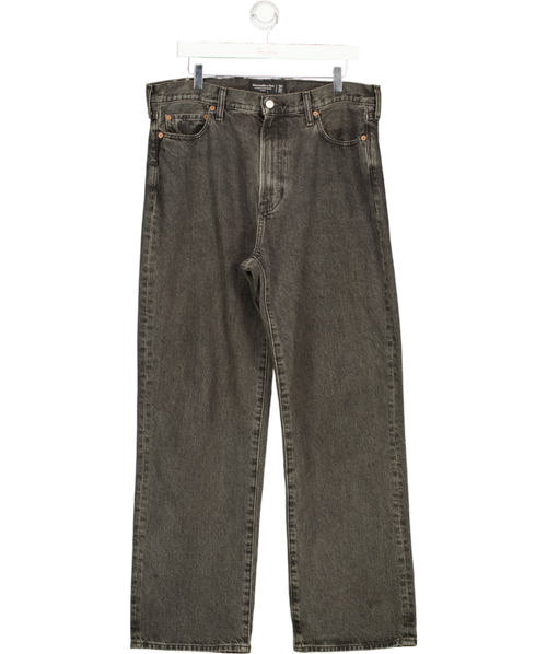 Abercrombie & Fitch Black Rigid Denim Baggy Jean W34