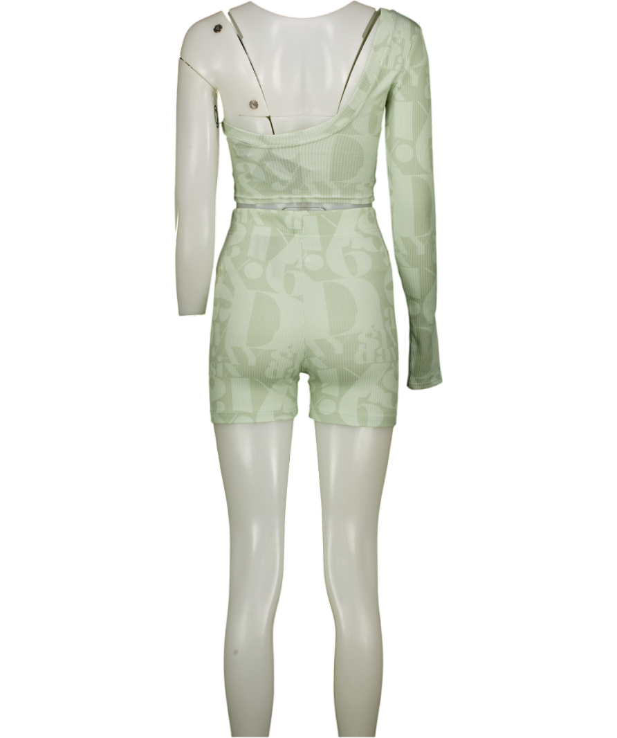 DAY 6 Green 2-piece Logo Print Halter Top And Shorts Set UK XS/S