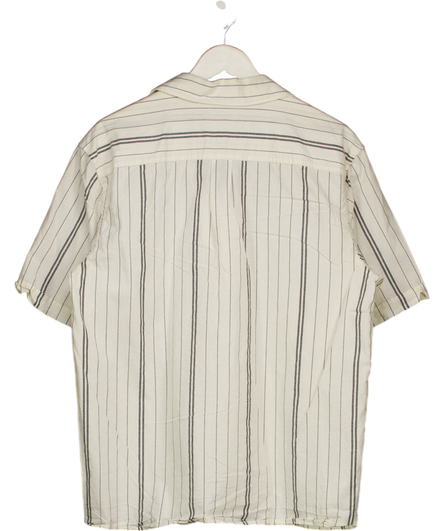 FRED PERRY White Striped Short Sleeve Shirt UK L
