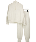 VARLEY 2-piece Cream Marl Hawley 1/2 Zip Sweatshirt (uk M) & Slim Cuff Pant 27.5" (uk S) Set UK M