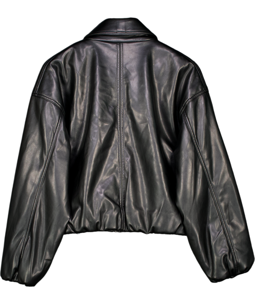 Kookai Black Heavy Phoenix Bomber Jacket UK 12