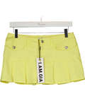 I.AM.GIA Yellow Taryn Pleated Mini Skirt UK S