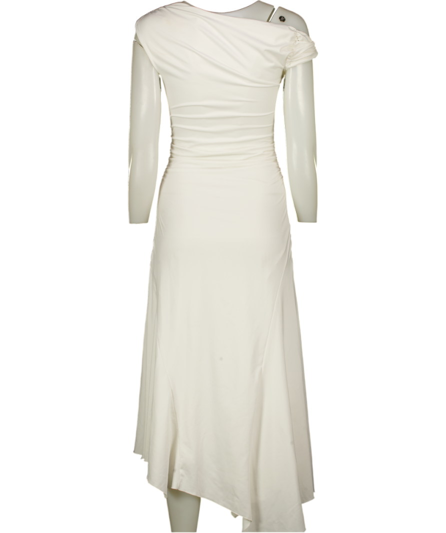 PEPPERMAYO White Asymmetric Neck Midi Dress UK 8