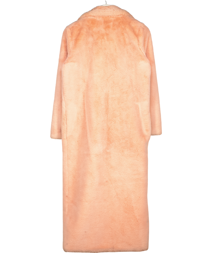 OH POLLY Pink Long Faux Fur Coat UK XS