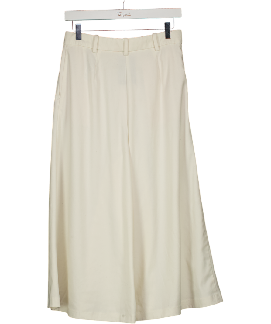 M&S Cream Pleated Culotte Trousers UK 10