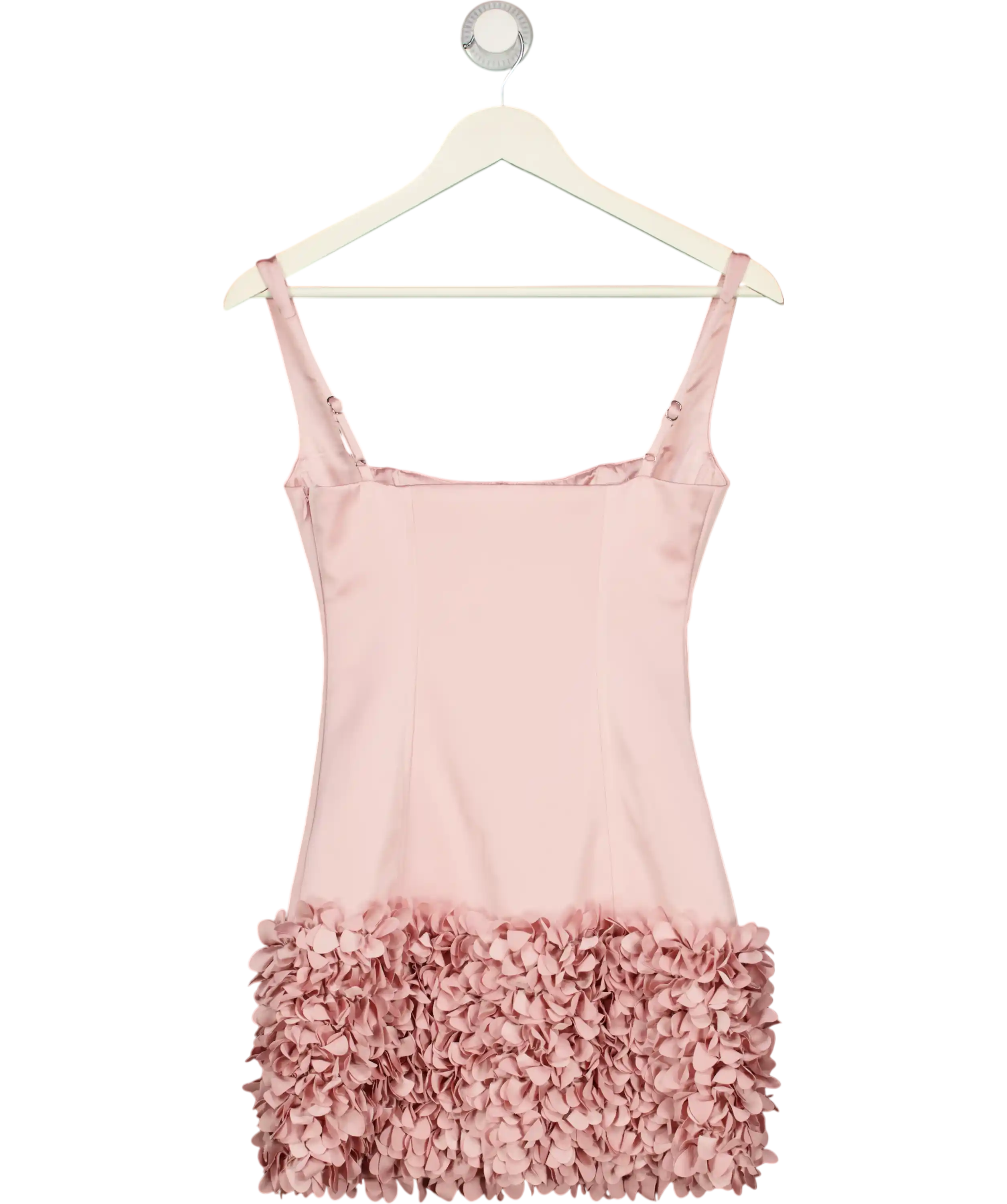 Oh Polly Zelia Satin Mini Dress In Blush Pink UK 6