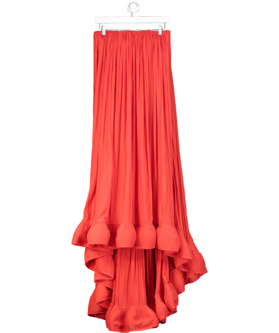 Lanvin Red Bustier Plisse 2008 Runway High Low Dress UK 8