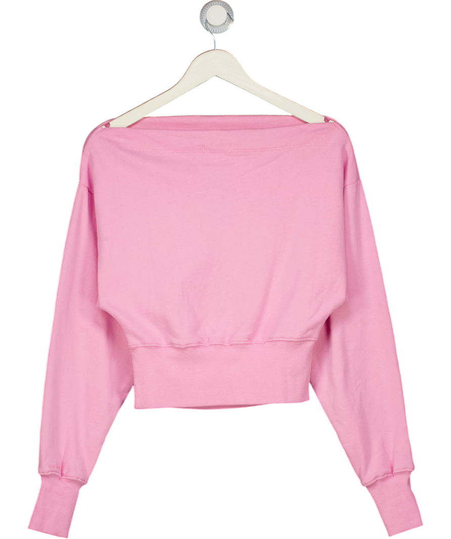 GARAGE Pink Softterry Off Shoulder Sweatshirt UK XS