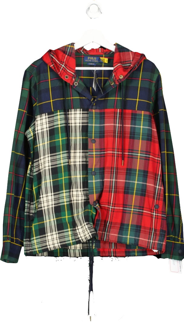Polo Ralph Lauren Multicoloured Classic Fit Checked Hooded Shirt UK M