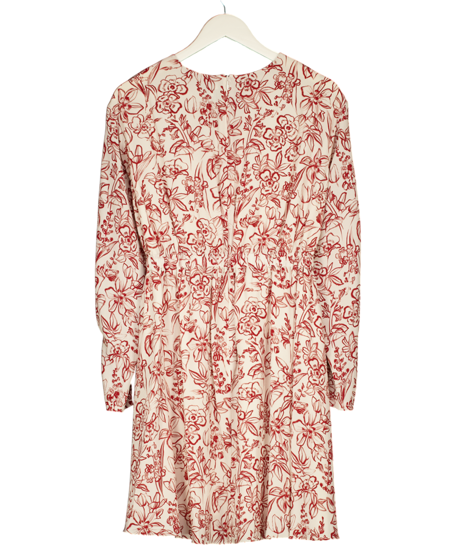 JASON WU Cream Pleated Floral-print Dress UK 6