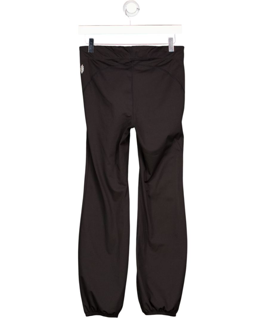 FREE PEOPLE MOVEMENT Black Slim Cuffed Let's Bounce Bubble Activewear Trousers UK M
