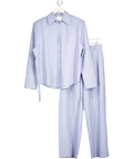 MAEBE 2-piece Washed Blue Pinstripe Oversize Shirt (UK 6)  & Trouser Set UK 8