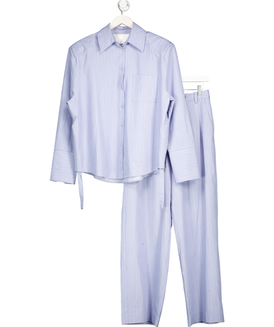 MAEBE 2-piece Washed Blue Pinstripe Oversize Shirt (UK 6)  & Trouser Set UK 8