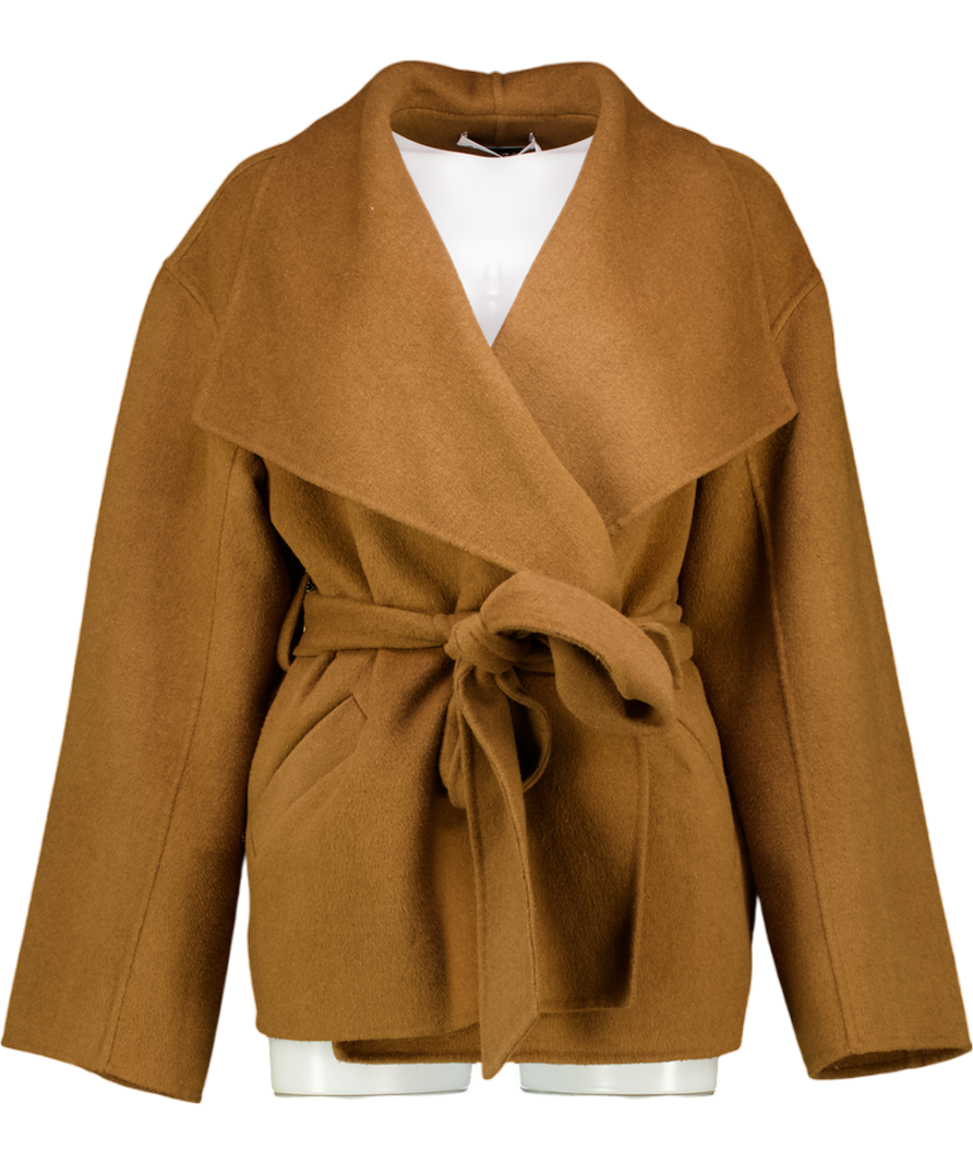 ANNA QUAN Chestnut Brown Marais Belted Jacket UK 8