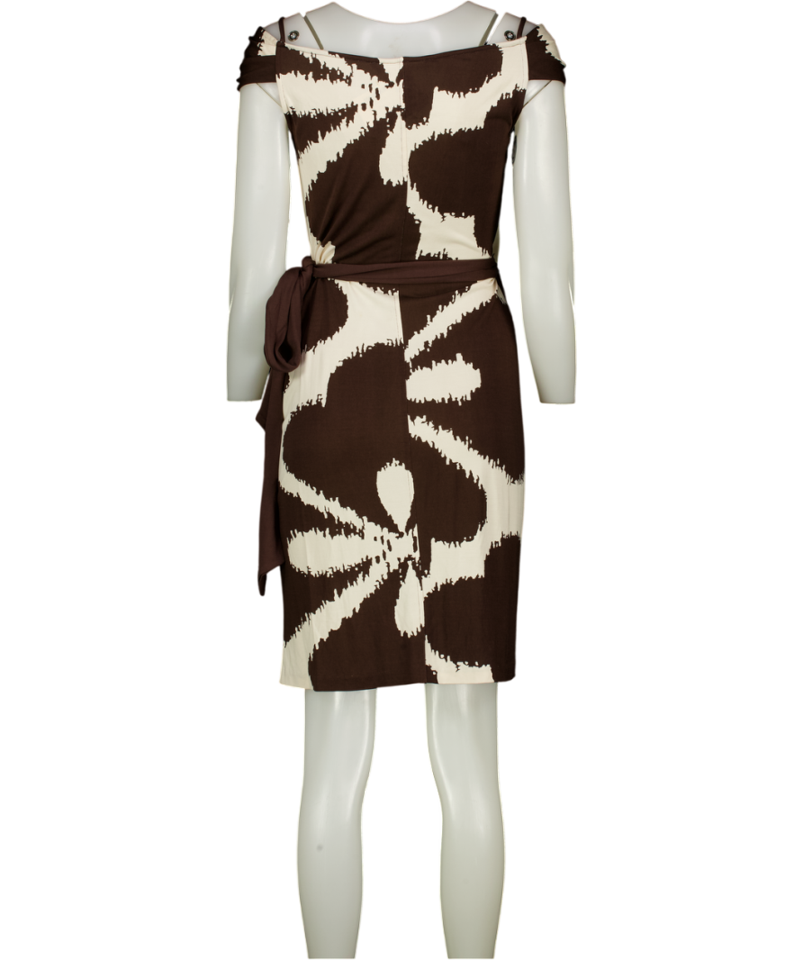 Diane von Furstenberg Brown Silk Wrap Mini Dress US8 UK 12