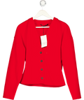 ZARA Red Brushed Cinched Waist Jacket UK M