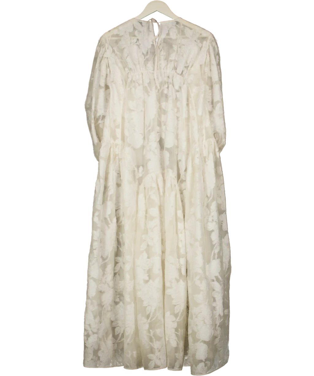 CECILIE BAHNSEN Cream Cate Midi Dress UK 8