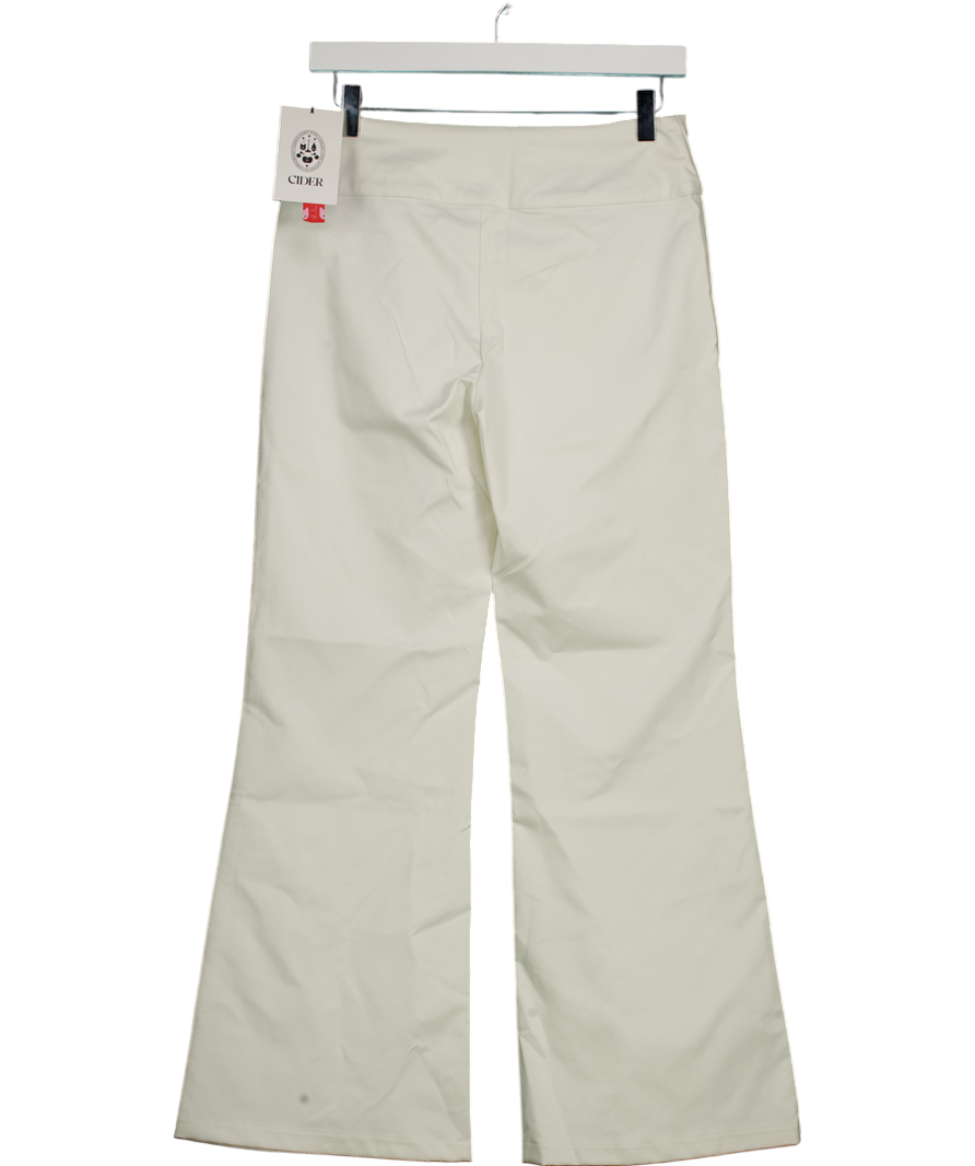 Cider White Double Buckle Detail Flare Trouser UK XS