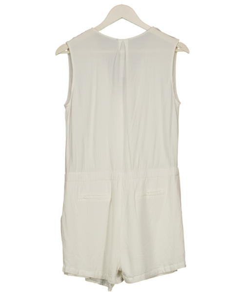 BARDOT White 100% Viscose Wrap Front Playsuit UK 12