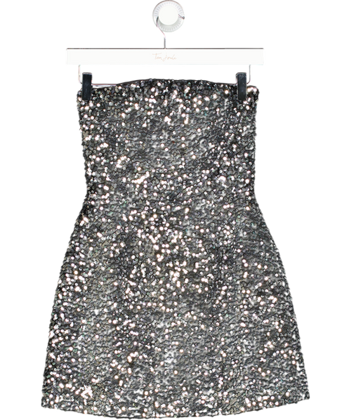 4th & Reckless Black Bandeau Sequin Mini Dress UK 6
