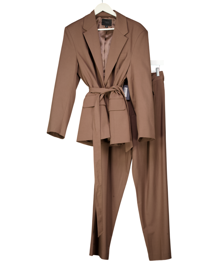 ZARA Brown Chocolate 2-piece Trousers ( Uk Xs) And Jacket UK M/L